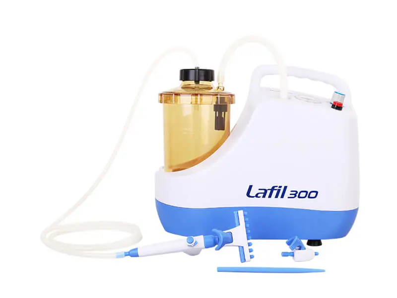 Lafil 300 – Plus生化廢液抽吸系統
◆ 體積小、操作安全
◆ 貼心 Lock 鍵設計
◆ 單手即可退 tip
◆ 配件更換方便
◆ 可高溫高壓殺菌
◆ 防溢保護裝置
