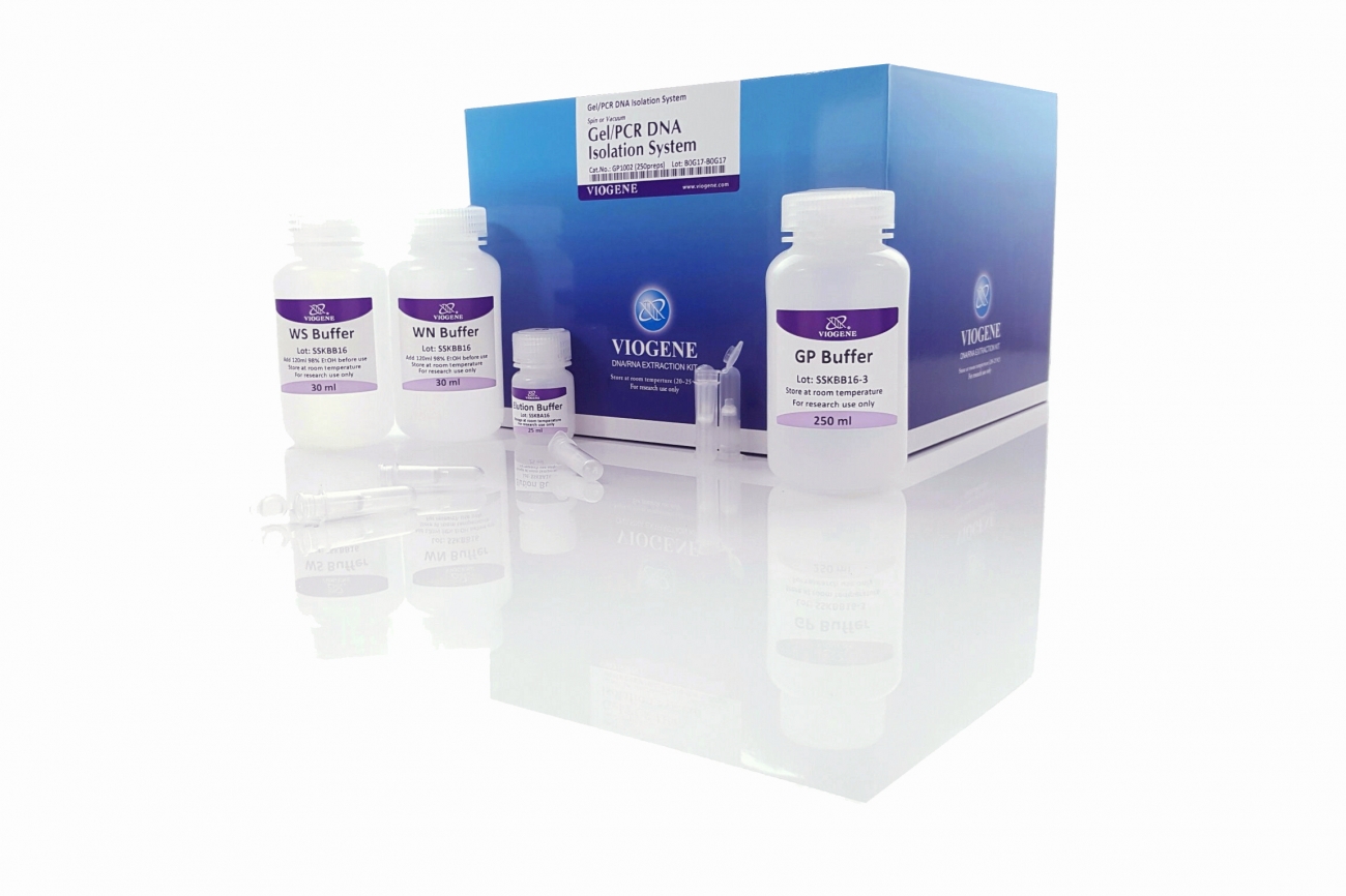 Viogene 雙凝膠/PCR  DNA 分離系統包含一個矽膠膜，用於在高鹽緩衝液（pH 4.5~5.5）中結合 DNA，並用低鹽緩衝液（pH 7.0~9.0）或 ddH 2 O洗脫 DNA。純化過程可去除DNA 樣本中的引子、核苷酸、酵素、鹽類、溴化乙錠和瓊脂糖雜質。